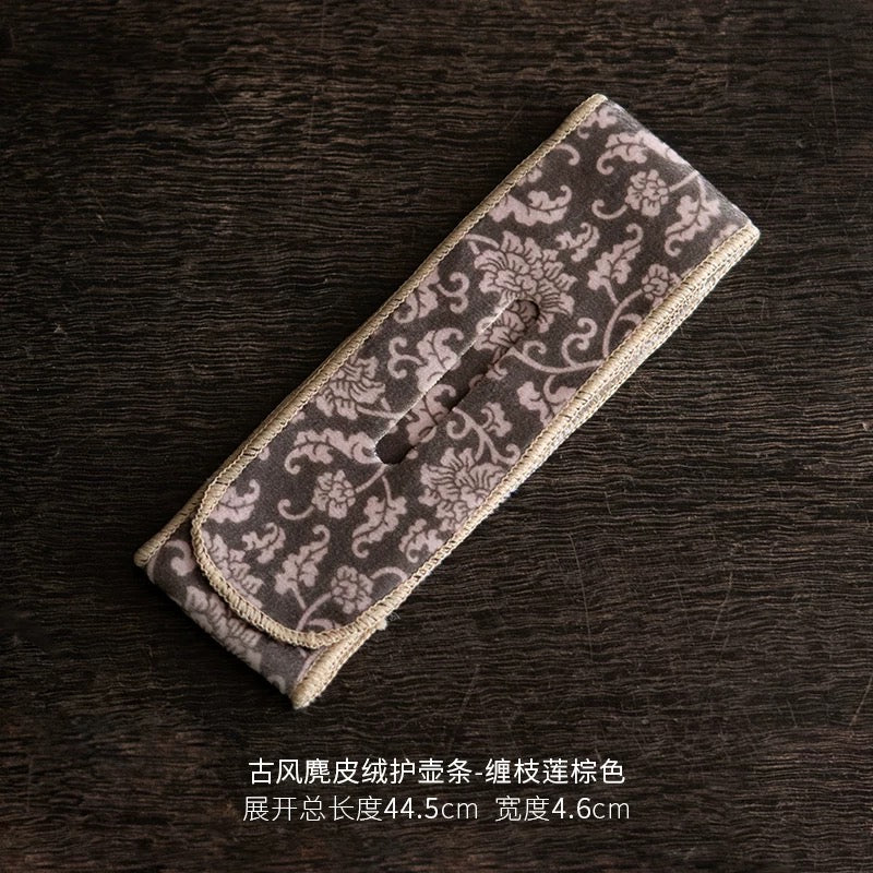 Suede Tea Set Protection Straps - Anti-Collision Wrapping Bands for Teapots & Cups (Portable Travel Accessories for Outdoor Tea Ceremonies)