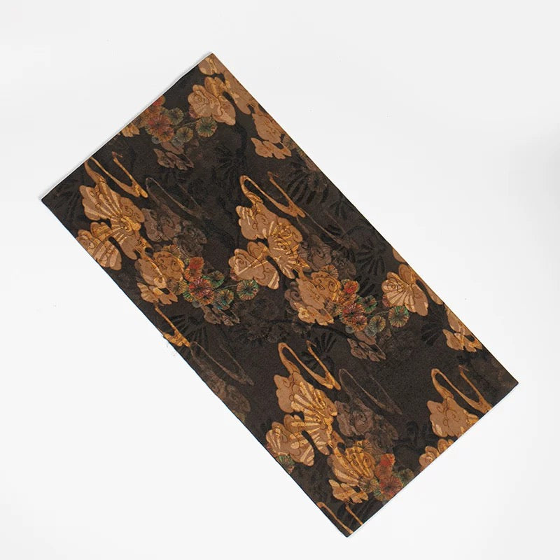 Gambiered Canton Silk Dry Tea Ceremony Mat – Chinese Zen-style Waterproof Table Runner (Antique-Inspired Tea Table Decor)