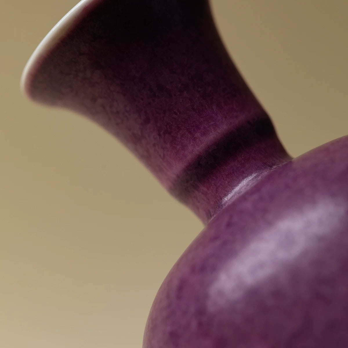 Handmade Yaobian Purple Tea Cup – Crystalline Glaze Ceramic Gongfu Set