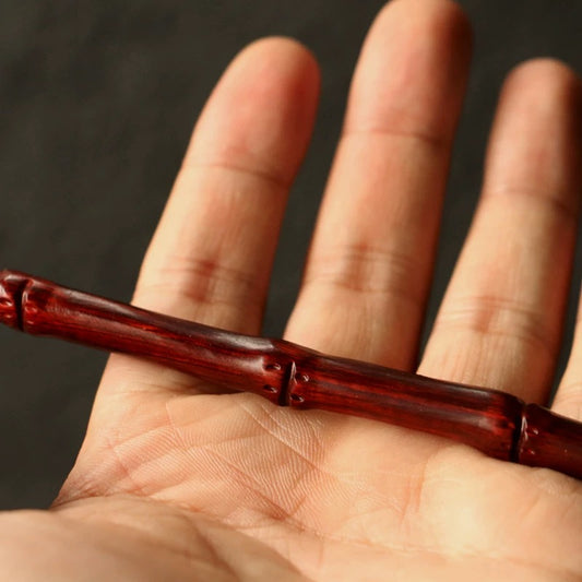 Handmade Rosewood Hairpin & Bamboo Tea Set – Chinese Classical Hair Accessory with Ceremonial Scoop