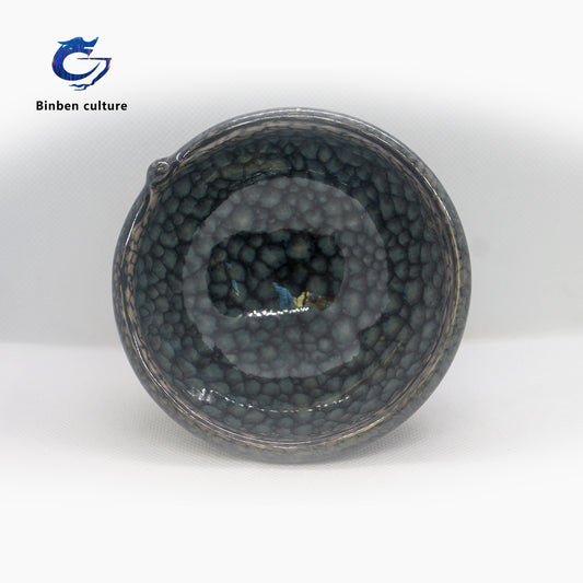 聯宏大建盞 類型:高足杯 釉面:倒燒青鷓鴣