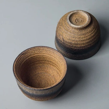 Jingdezhen Handmade Ceramic Tea Cup - Japanese-style Rustic Chawan Master Cup, Wood-fired Gongfu Tea Set (Set of 1)