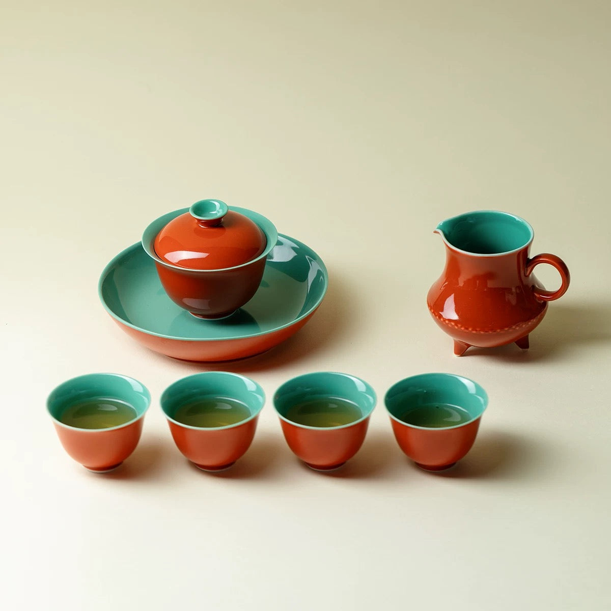 Forbidden Red" Kung Fu Tea Set