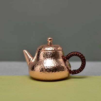 Handcrafted Mini Copper Teapot - Small Retro Gongfu Tea Brewer with Handle