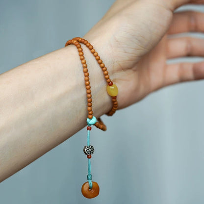 Ultra-Slim 108-Bead Mala | Exquisite 3mm Olive Seed & Vintage Beeswax Mini Prayer Bracelet