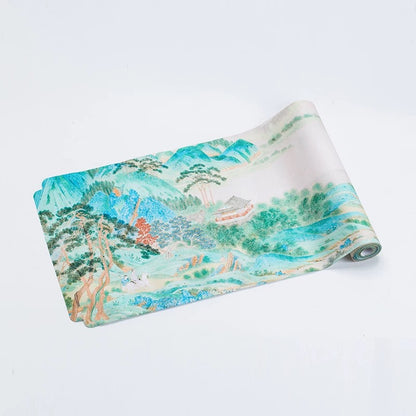 250cm×30cm Japanese-Style Waterproof Tea Table Runner – Zen Extra-Long Absorbent Mat for Chinese Tea Ceremonies (Luxury Fabric Tea Decor)