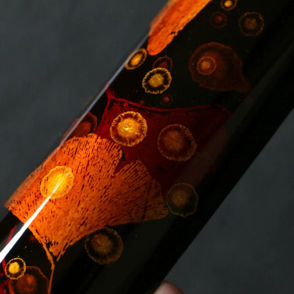 Gold-Leaf Ginkgo Tea Tools – Handmade Lacquered Bamboo Scoop & Tea Tray