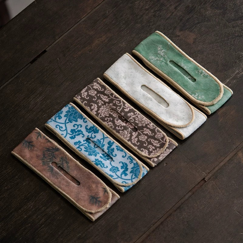 Suede Tea Set Protection Straps - Anti-Collision Wrapping Bands for Teapots & Cups (Portable Travel Accessories for Outdoor Tea Ceremonies)