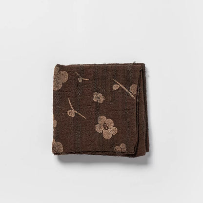 Pure Linen Tea Towel Set - Minimalist Jacquard Tea Table Runner with Absorbent Coasters (Dry Tea Ceremony Cloth & Teapot Care Kit)