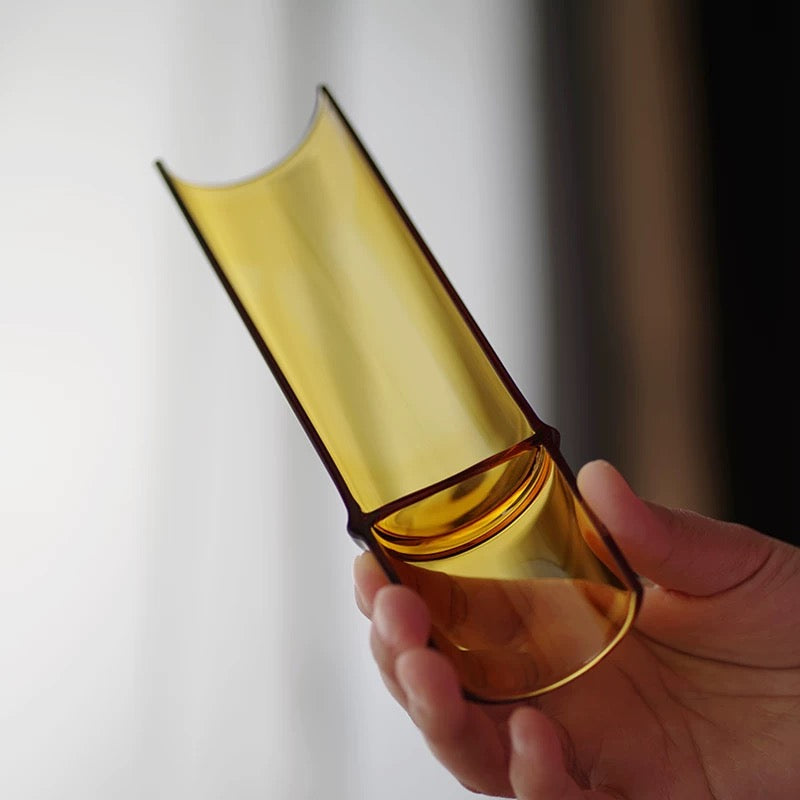 Elegant Bamboo-Inspired Glass Tea Scoop – Transparent Household Tea Tool for Measuring, Awakening, and Serving Tea | Multi-Purpose Tea Scoop, Pick, Stirrer, and Tea Leaf Holder | Essential Tea Ceremony Accessory