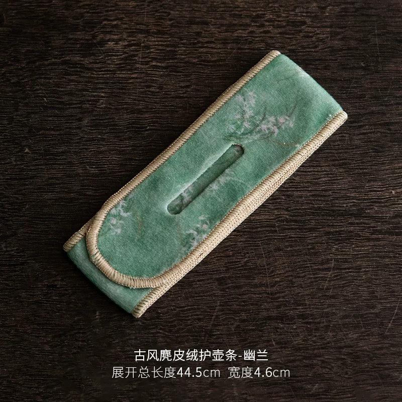 Suede Tea Set Protection Straps - Anti-Collision Wrapping Bands for Teapots & Cups (Portable Travel Accessories for Outdoor Tea Ceremonies)