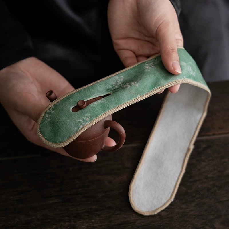 Suede Tea Set Protection Straps - Anti-Collision Wrapping Bands for Teapots & Cups (Portable Travel Accessories for Outdoor Tea Ceremonies)