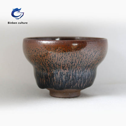 Glazed surface: antique wood fired rabbit hair utensil type: gourd cup