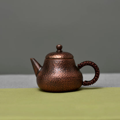 Handcrafted Mini Copper Teapot - Small Retro Gongfu Tea Brewer with Handle