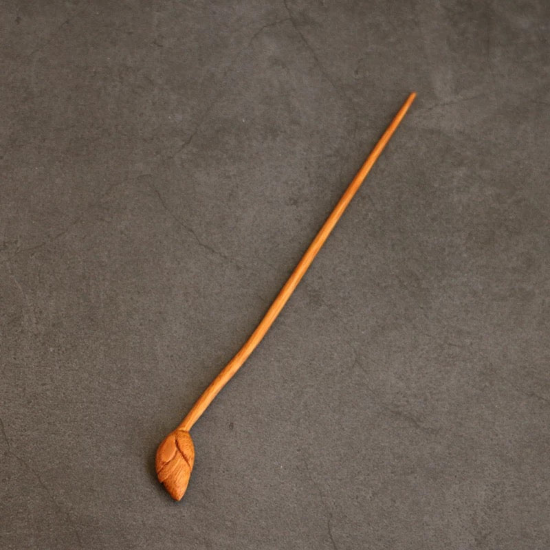 Premium Carved Bamboo Tea Tools – 3-Piece Lotus Leaf Set with Tea Scoop & Picker