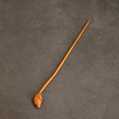 Premium Carved Bamboo Tea Tools – 3-Piece Lotus Leaf Set with Tea Scoop & Picker