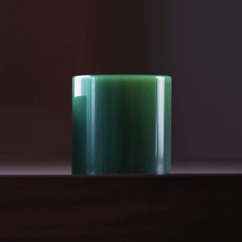 Premium Small Glass Lid Rest – Handcrafted Jade-Toned Tea Ceremony Accessory for Purple Clay Teapots | Zen-Inspired Transparent Lid Stand