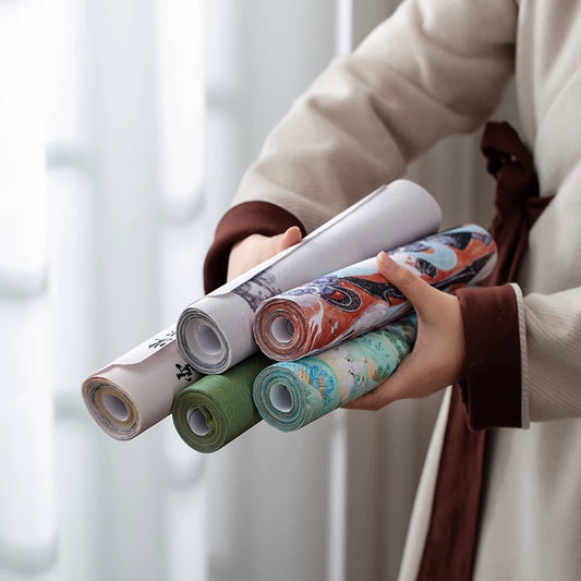 250cm×30cm Japanese-Style Waterproof Tea Table Runner – Zen Extra-Long Absorbent Mat for Chinese Tea Ceremonies (Luxury Fabric Tea Decor)