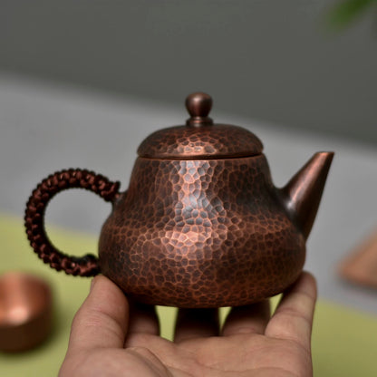 Handcrafted Mini Copper Teapot - Small Retro Gongfu Tea Brewer with Handle