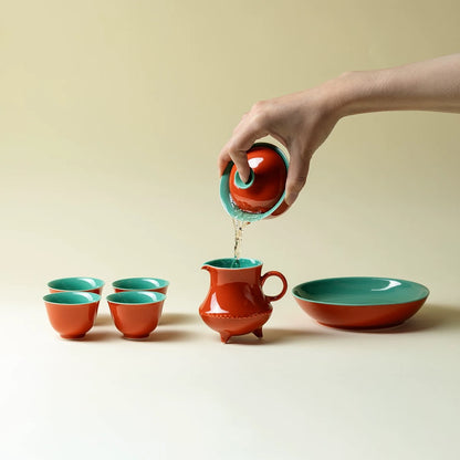 Forbidden Red" Kung Fu Tea Set