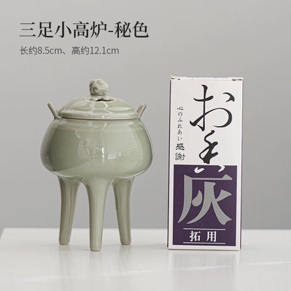 Song Dynasty Tri-Legged Incense Altar"**  
*Handcrafted Ceramic Incense Holder with Creative Retro Design – Zen Meditation Burner for Agarwood & Sandalwood (Charcoal-Compatible Incense Vessel)