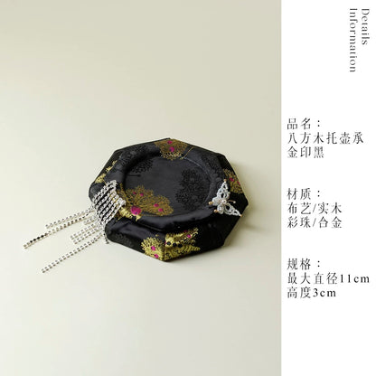 Zen-Inspired Octagonal Tea Tray – Chinese Modernist Teapot Stand for Gongfu Tea Ceremony (Handcrafted Tea Display Platform)