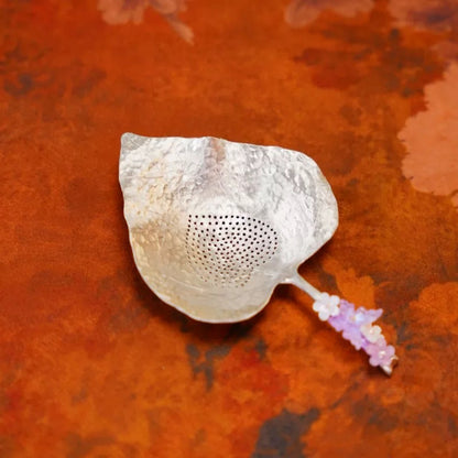 Pure Tin Tea Strainer – Handcrafted Bodhi Leaf-Shaped Tea Filter, Creative Gongfu Tea Accessory for Fairness Cup & Tea Ceremony