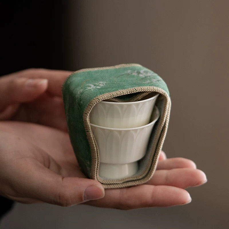 Suede Tea Set Protection Straps - Anti-Collision Wrapping Bands for Teapots & Cups (Portable Travel Accessories for Outdoor Tea Ceremonies)