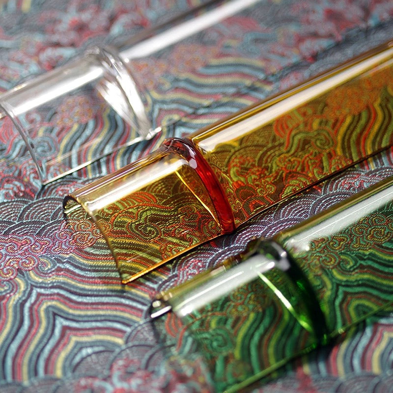 Elegant Bamboo-Inspired Glass Tea Scoop – Transparent Household Tea Tool for Measuring, Awakening, and Serving Tea | Multi-Purpose Tea Scoop, Pick, Stirrer, and Tea Leaf Holder | Essential Tea Ceremony Accessory