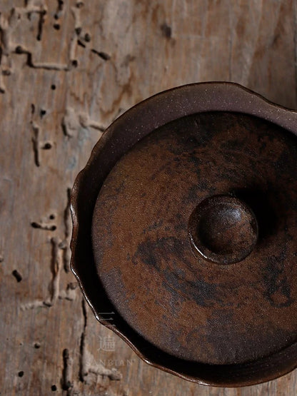Japanese Wabi-Sabi Hand-Pinched Teapot – Ins-Style Creative Yixing Clay & Stoneware Lidded Cup, Easy-to-Season Handheld Gongfu Tea Set