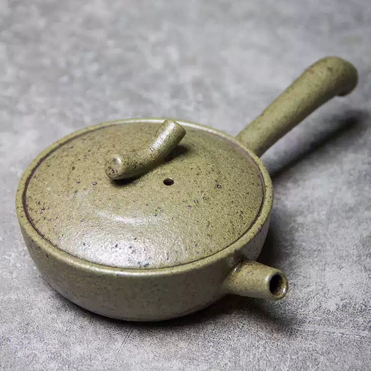 Handmade Retro Japanese-style Side-handle Teapot - Coarse Clay Gongfu Tea Brewer, Small Chinese Ceramic Pouring Pot