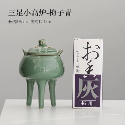 Song Dynasty Tri-Legged Incense Altar"**  
*Handcrafted Ceramic Incense Holder with Creative Retro Design – Zen Meditation Burner for Agarwood & Sandalwood (Charcoal-Compatible Incense Vessel)