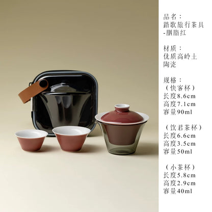 Purple Haze Travel Tea Set - Portable 1-Pot-2-Cup Fast Brew Kit for Car Camping & Outdoor Adventures