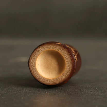 Aged Black Bamboo Teapot Stand – Handmade Lid Rest for Purple Clay & Iron Teaware