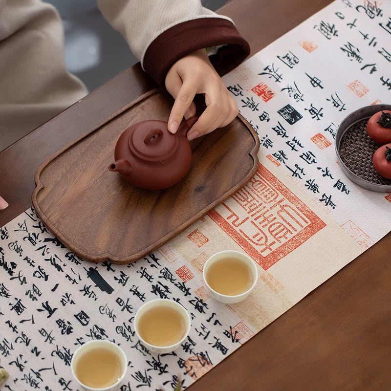 250cm×30cm Japanese-Style Waterproof Tea Table Runner – Zen Extra-Long Absorbent Mat for Chinese Tea Ceremonies (Luxury Fabric Tea Decor)