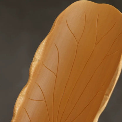 Premium Carved Bamboo Tea Tools – 3-Piece Lotus Leaf Set with Tea Scoop & Picker