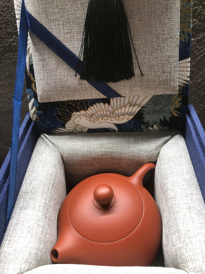 深紅色琺瑯彩陶茶壺