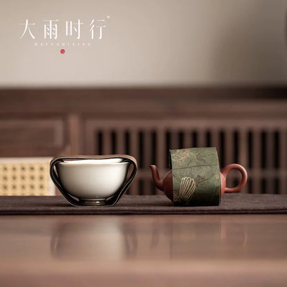 Monsoon-Proof Hook & Loop Tea Wrap— Velcro Straps for Zisha Teapot Protection (Travel-Ready Wrapping System for Outdoor Tea Ceremonies)