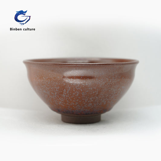 Chen Yuanfu's Type: Bundle Mouth Glazed Surface: Rust Silver Frost