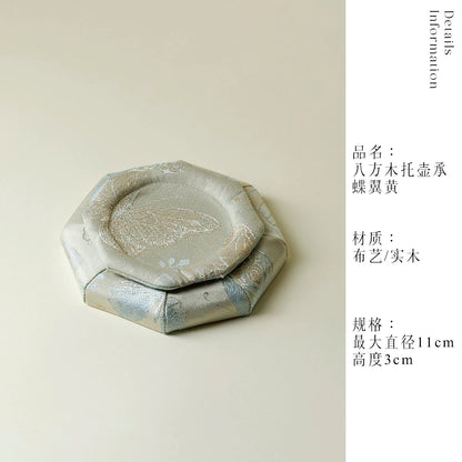 Zen-Inspired Octagonal Tea Tray – Chinese Modernist Teapot Stand for Gongfu Tea Ceremony (Handcrafted Tea Display Platform)