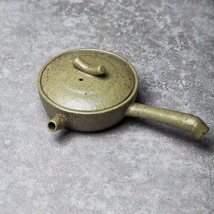 Handmade Retro Japanese-style Side-handle Teapot - Coarse Clay Gongfu Tea Brewer, Small Chinese Ceramic Pouring Pot