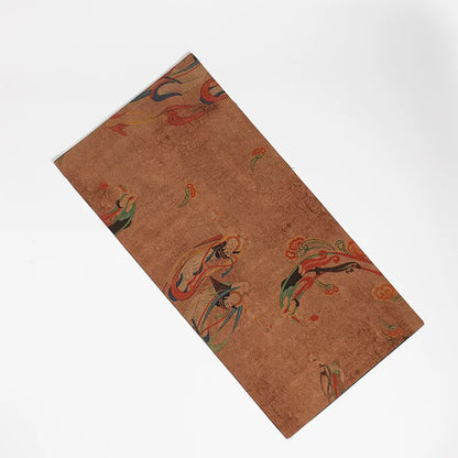 Gambiered Canton Silk Dry Tea Ceremony Mat – Chinese Zen-style Waterproof Table Runner (Antique-Inspired Tea Table Decor)