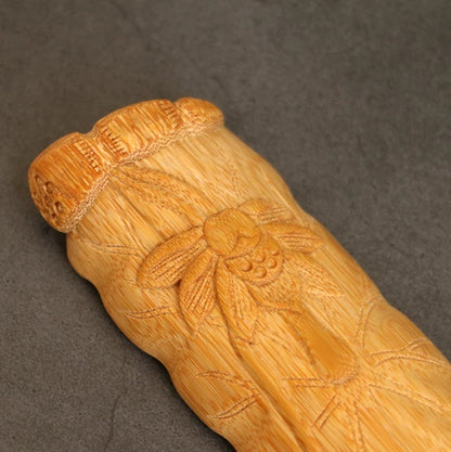 Premium Carved Bamboo Tea Tools – 3-Piece Lotus Leaf Set with Tea Scoop & Picker