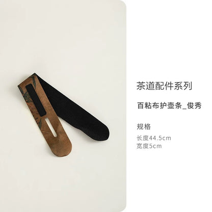 Monsoon-Proof Hook & Loop Tea Wrap— Velcro Straps for Zisha Teapot Protection (Travel-Ready Wrapping System for Outdoor Tea Ceremonies)