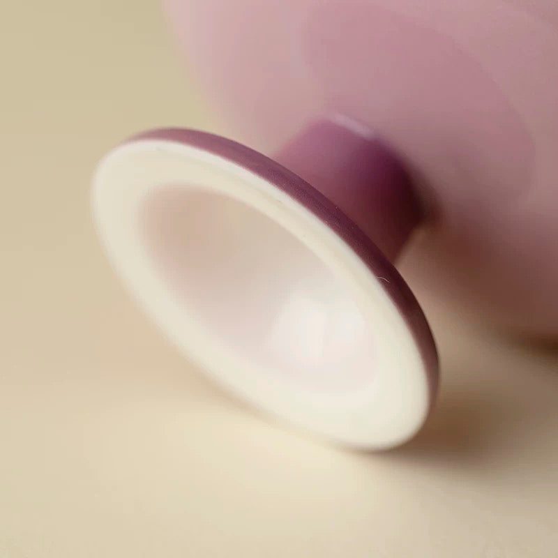 Gradient Purple Jade Porcelain Tea Cup – Artistic Stemmed Master Cup for Gongfu Tea
