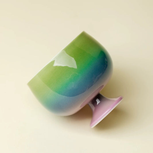 Emerald Elegance Tea Cup – Handcrafted High-Foot Master Cup