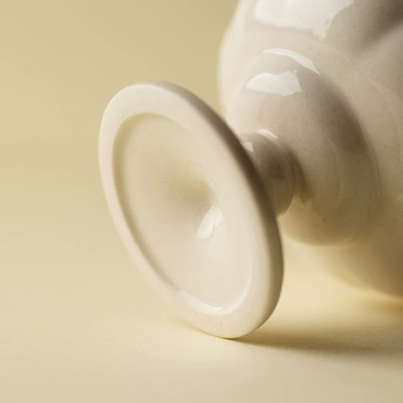 Vintage Floral Tea Cup for Women - Artistic Plant-Ash Glazed Master Cup