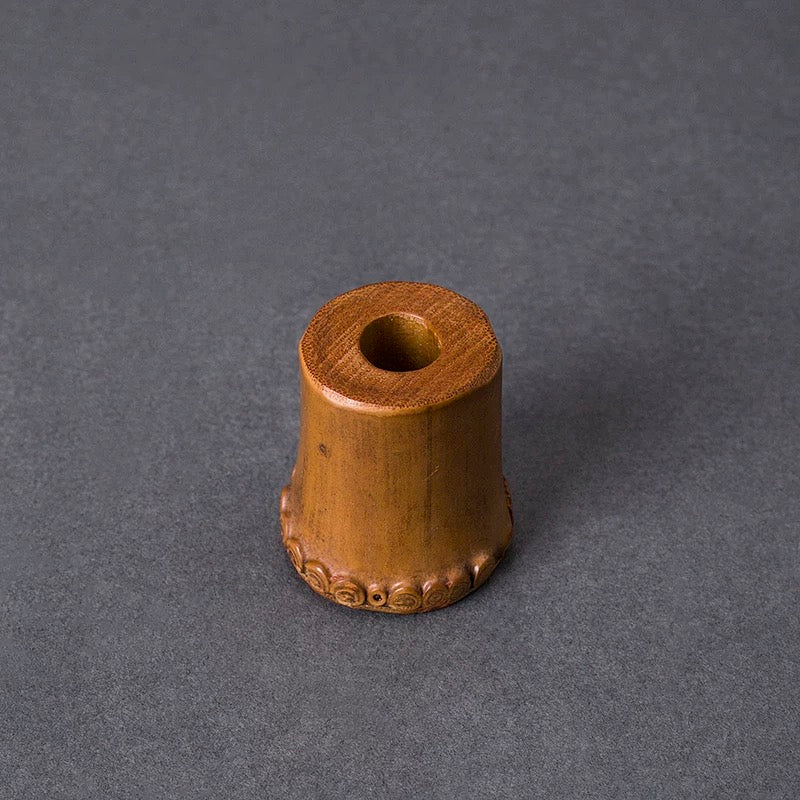 Aged Bamboo Tea Set – Natural Lid Stands & Cup Holders for Gongfu Ceremony one piece
