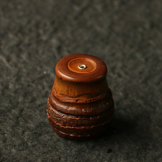 Premium Bamboo Incense Holder – Handmade Root-Wood Base with Natural Knot Holes incense stick holder . One piece