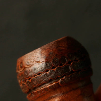 Premium Bamboo Incense Holder – Handmade Root-Wood Base with Natural Knot Holes incense stick holder . One piece